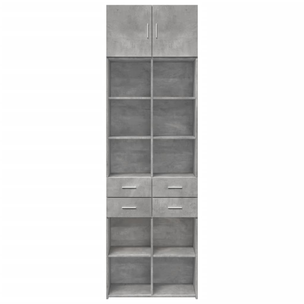 vidaXL Storage Cabinet Concrete Grey 70x42.5x225 cm Engineered Wood