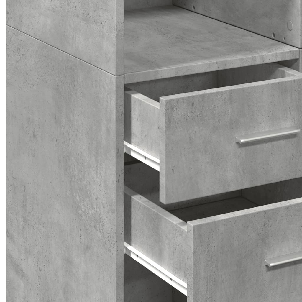 vidaXL Storage Cabinet Concrete Grey 70x42.5x225 cm Engineered Wood