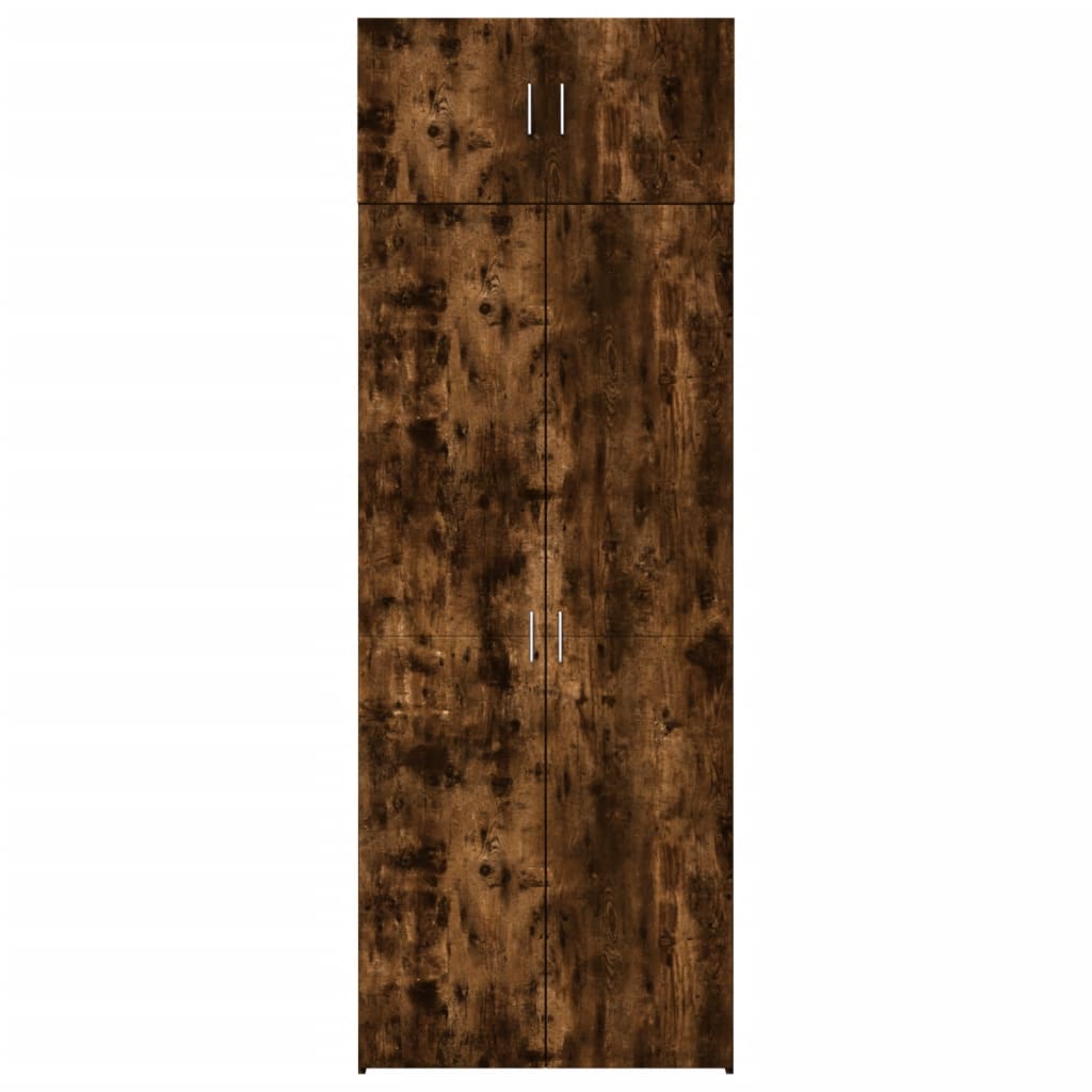 Storage Cabinet Smoked Oak 80x42.5x225 cm Engineered Wood