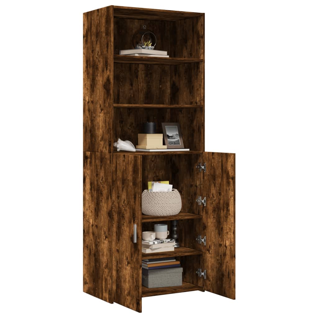 Highboard Smoked Oak 70x42.5x185 cm Engineered Wood