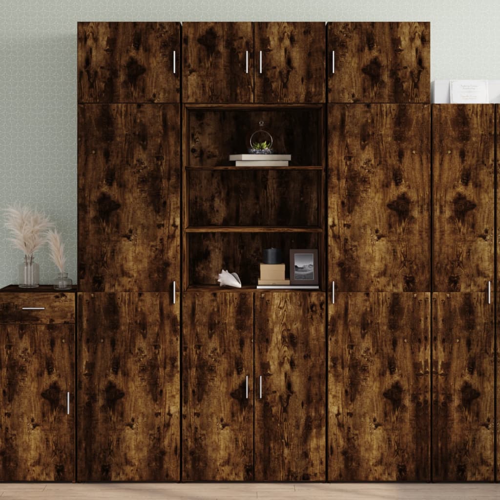 Highboard Smoked Oak 70x42.5x185 cm Engineered Wood