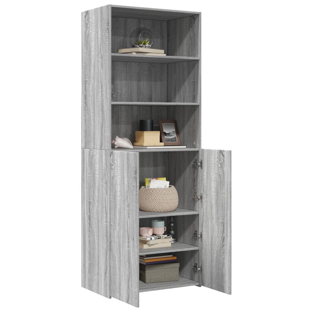 Highboard Grey Sonoma 70x42,5x185 cm Engineered Wood
