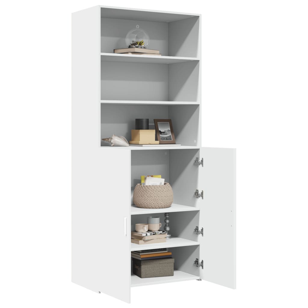 Highboard White 80x42,5x185 cm Engineered Wood