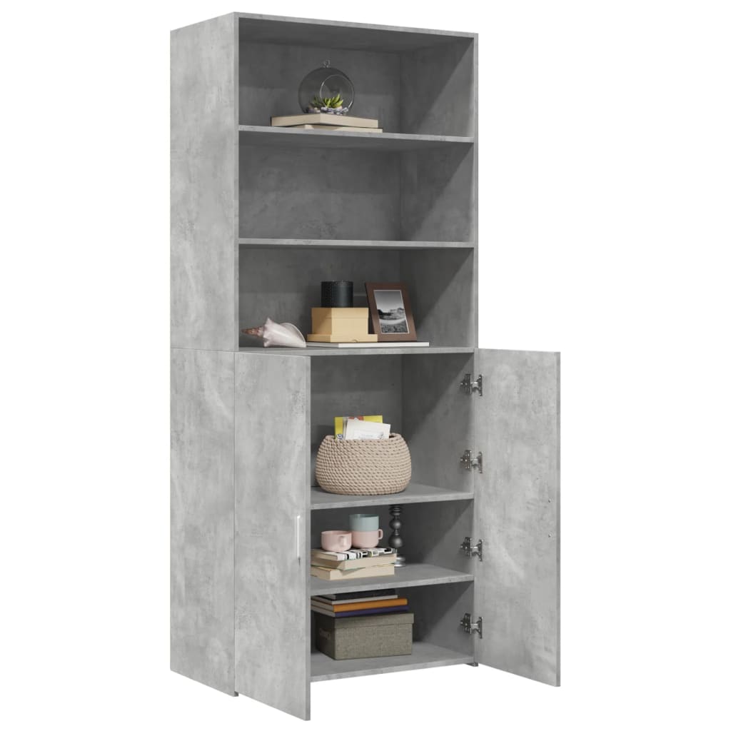 Highboard Concrete Grey 80x42,5x185 cm Engineered Wood