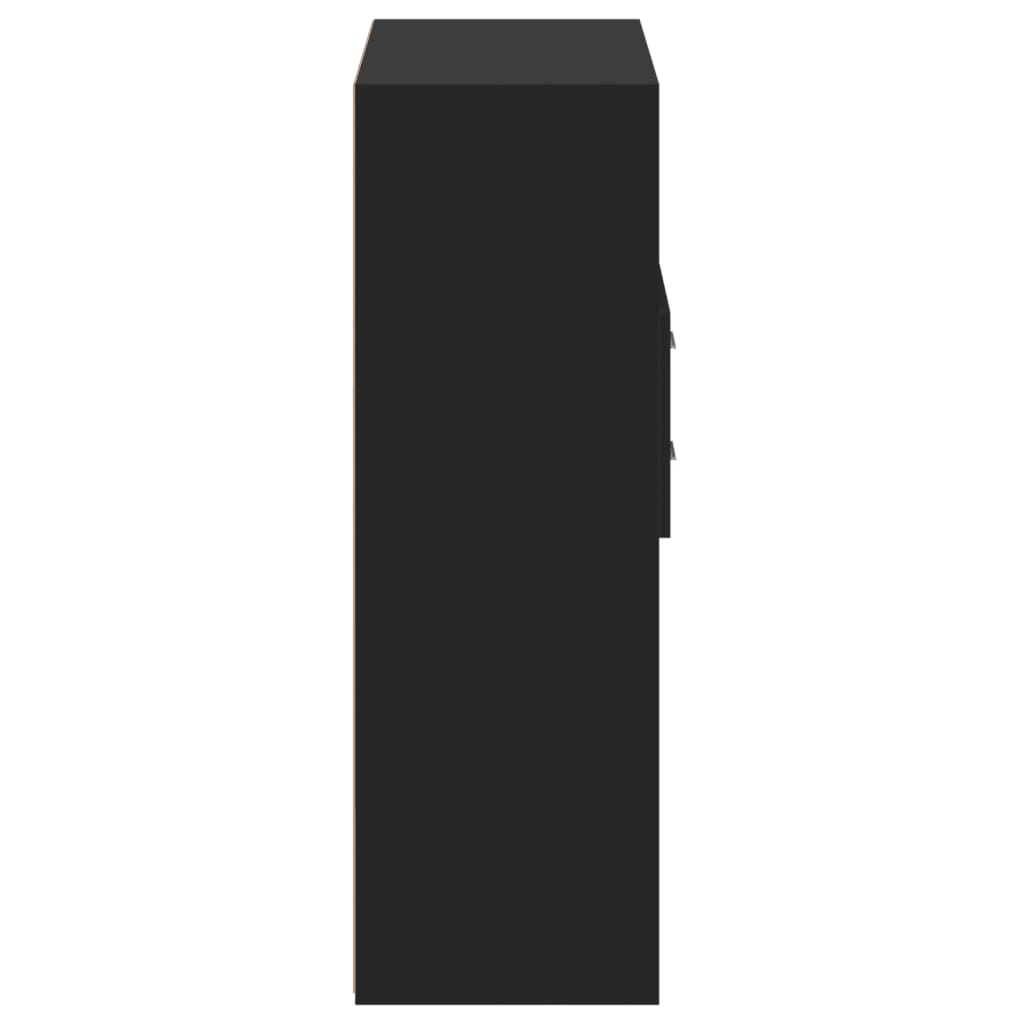 Highboard | Black | Engineered wood | 124 cm tall, 80 cm wide | Highboard