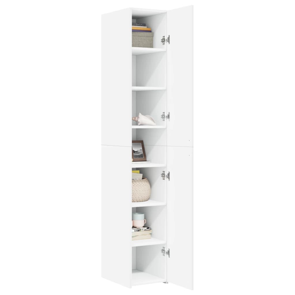 Highboard White 30x42,5x185 cm Engineered Wood