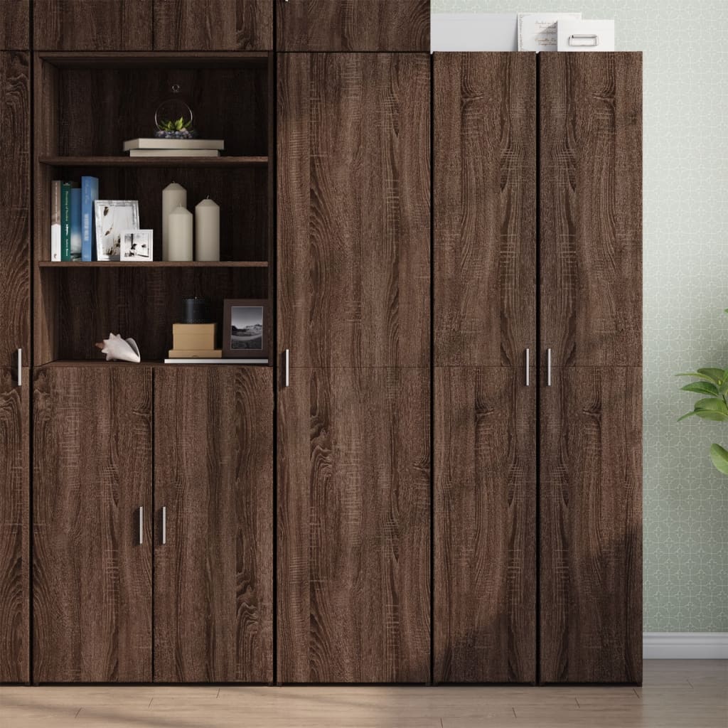 vidaXL Highboard Brown Oak 45x42.5x185 cm Engineered Wood