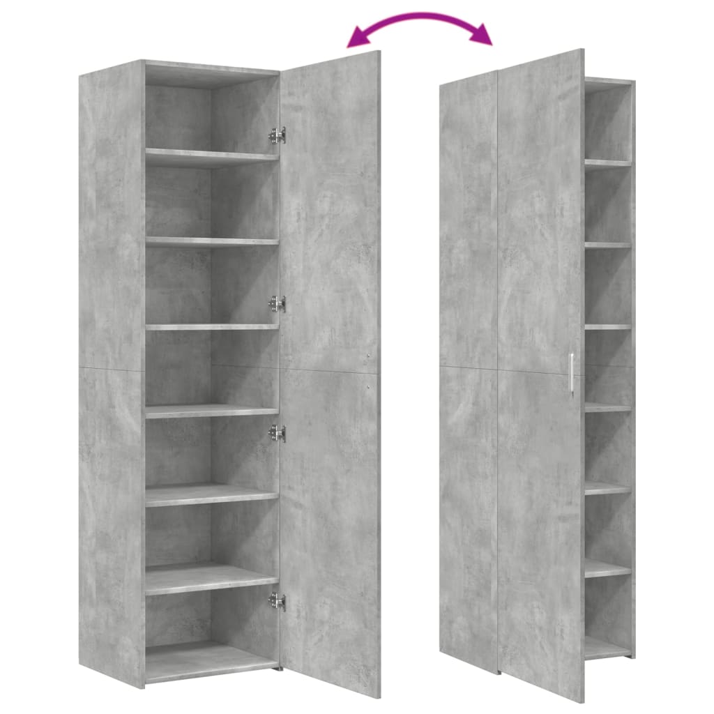 Highboard Concrete Grey 50x42,5x185 cm Engineered Wood