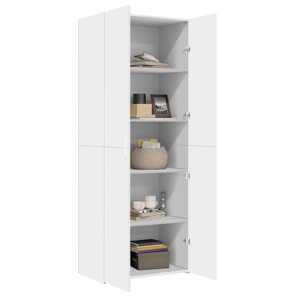 Highboard White 70x42,5x185 cm Engineered Wood