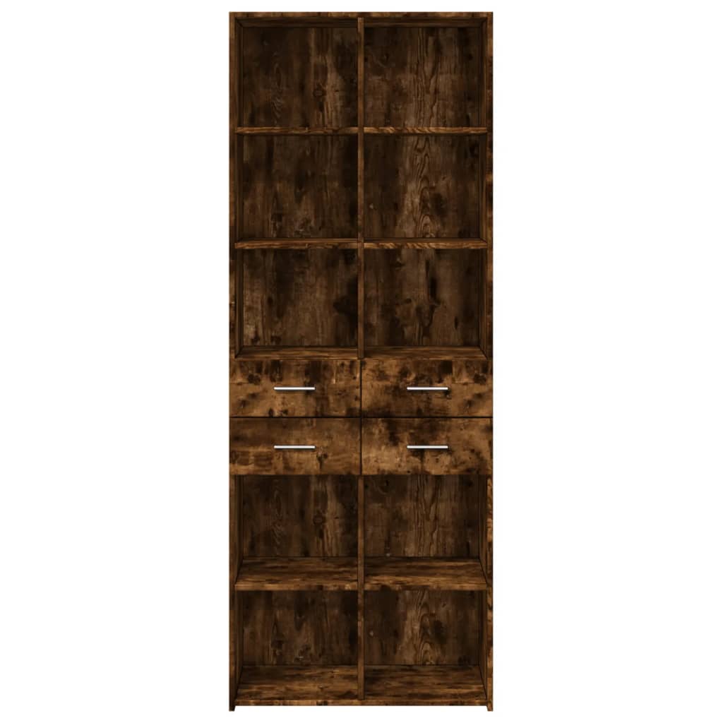 Highboard Smoked Oak 70x42.5x185 cm Engineered Wood