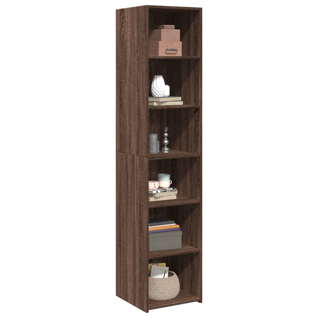 Highboard Brown Oak 40x41x185 cm Engineered Wood