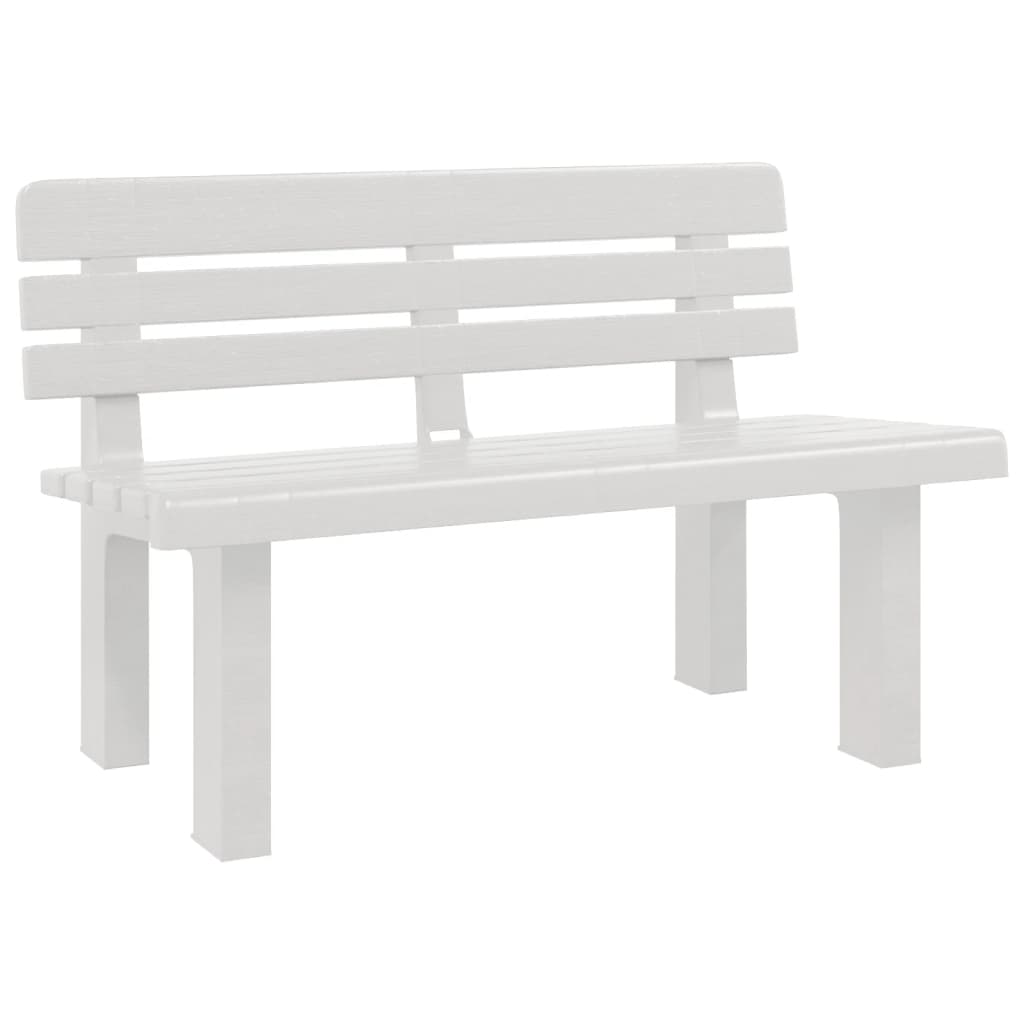 vidaXL Garden Bench White 110x52x71 cm Polypropylene