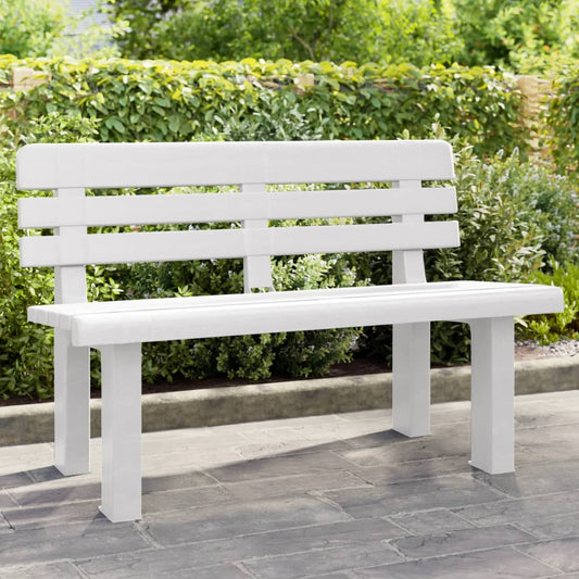 vidaXL Garden Bench White 110x52x71 cm Polypropylene