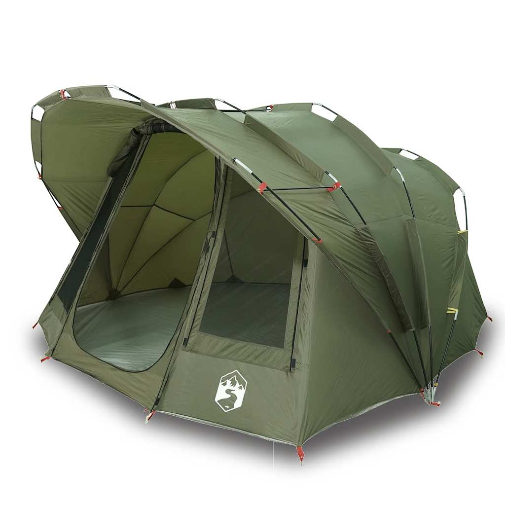 vidaXL Fishing Tent 5-Person Olive Green Waterproof