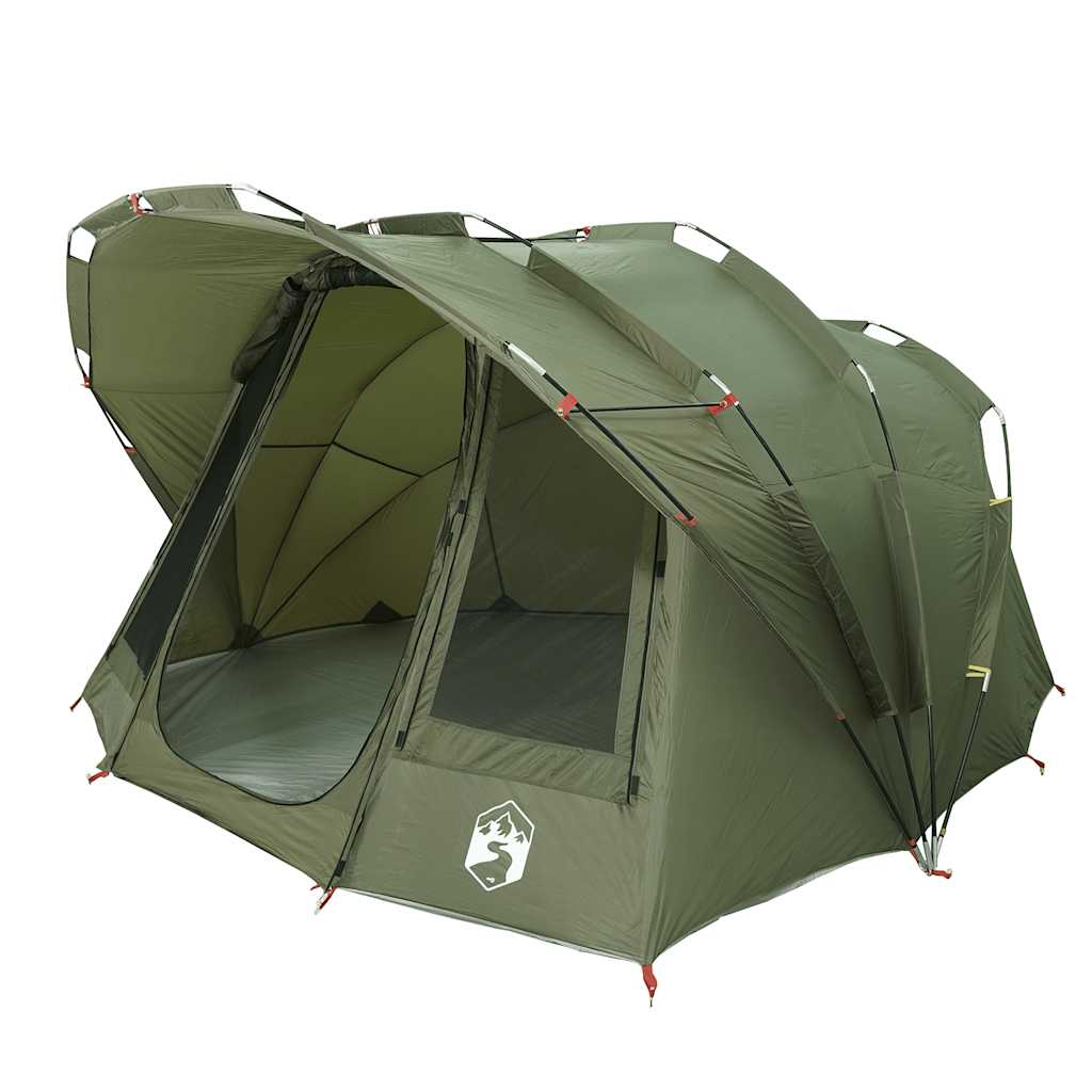 vidaXL Fishing Tent 5-Person Olive Green Waterproof