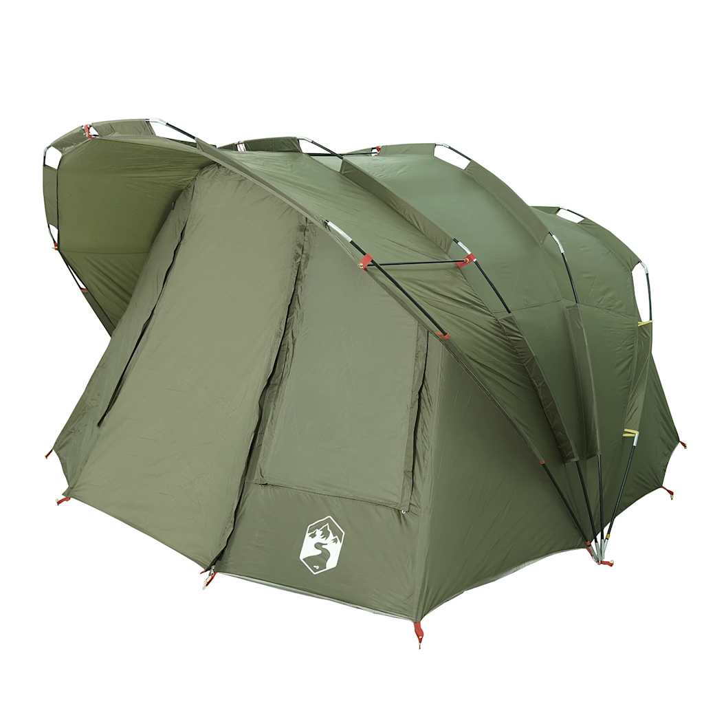 vidaXL Fishing Tent 5-Person Olive Green Waterproof