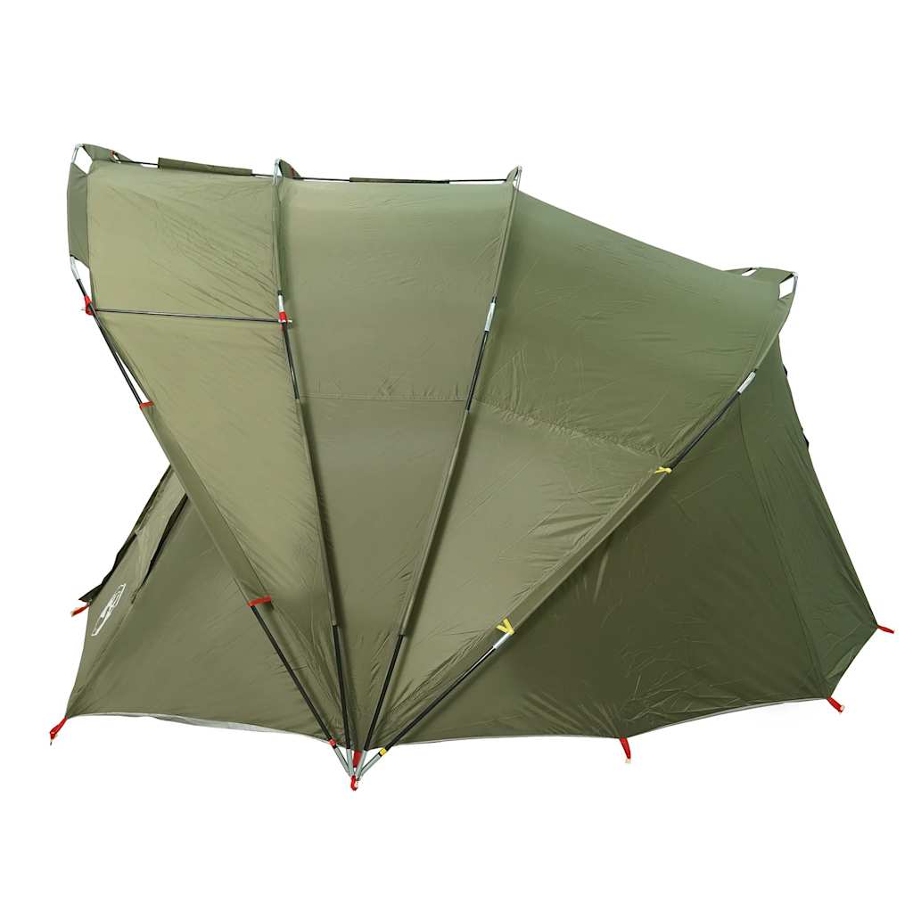 vidaXL Fishing Tent 5-Person Olive Green Waterproof