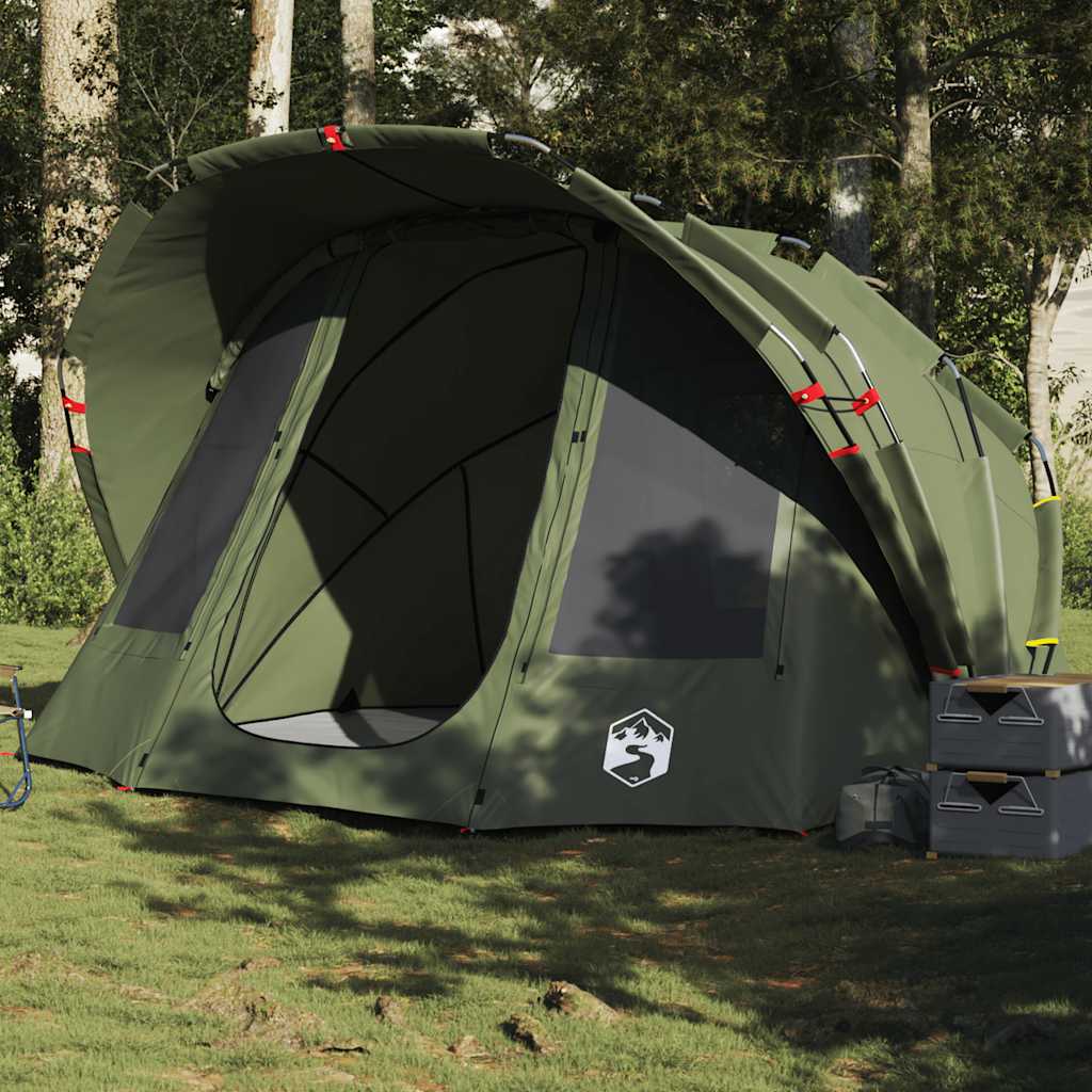 vidaXL Fishing Tent 5-Person Olive Green Waterproof