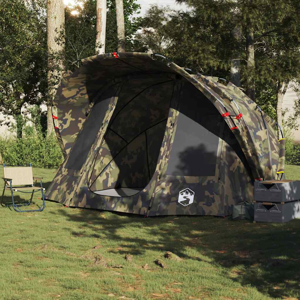 vidaXL Fishing Tent 5-Person Camouflage Waterproof