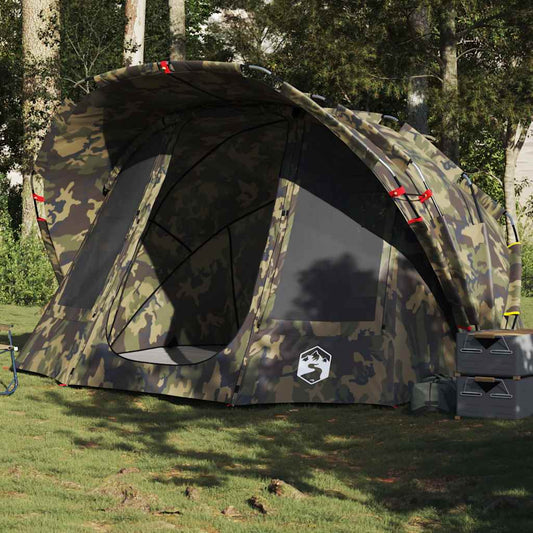 vidaXL Fishing Tent 5-Person Camouflage Waterproof