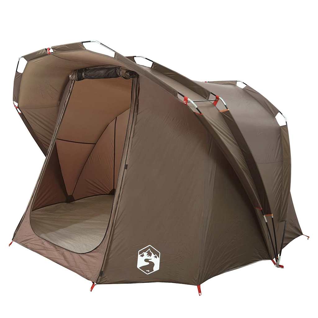 vidaXL Fishing Tent 4-Person Brown Waterproof