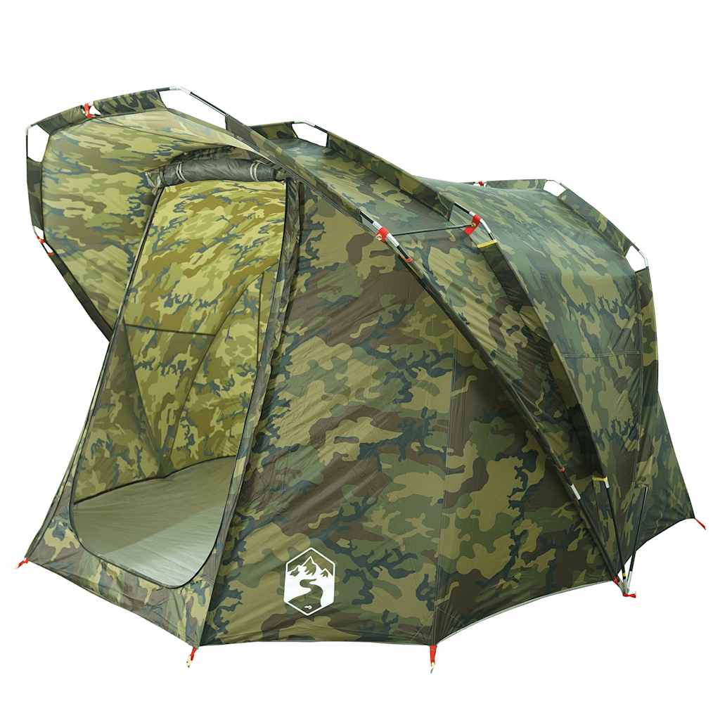 vidaXL Fishing Tent 4-Person Camouflage Waterproof