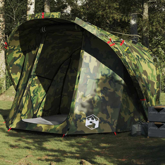 vidaXL Fishing Tent 4-Person Camouflage Waterproof