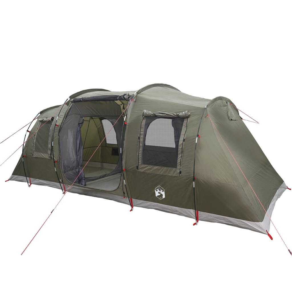 vidaXL Family Tent Tunnel 6-Person Olive Green Waterproof