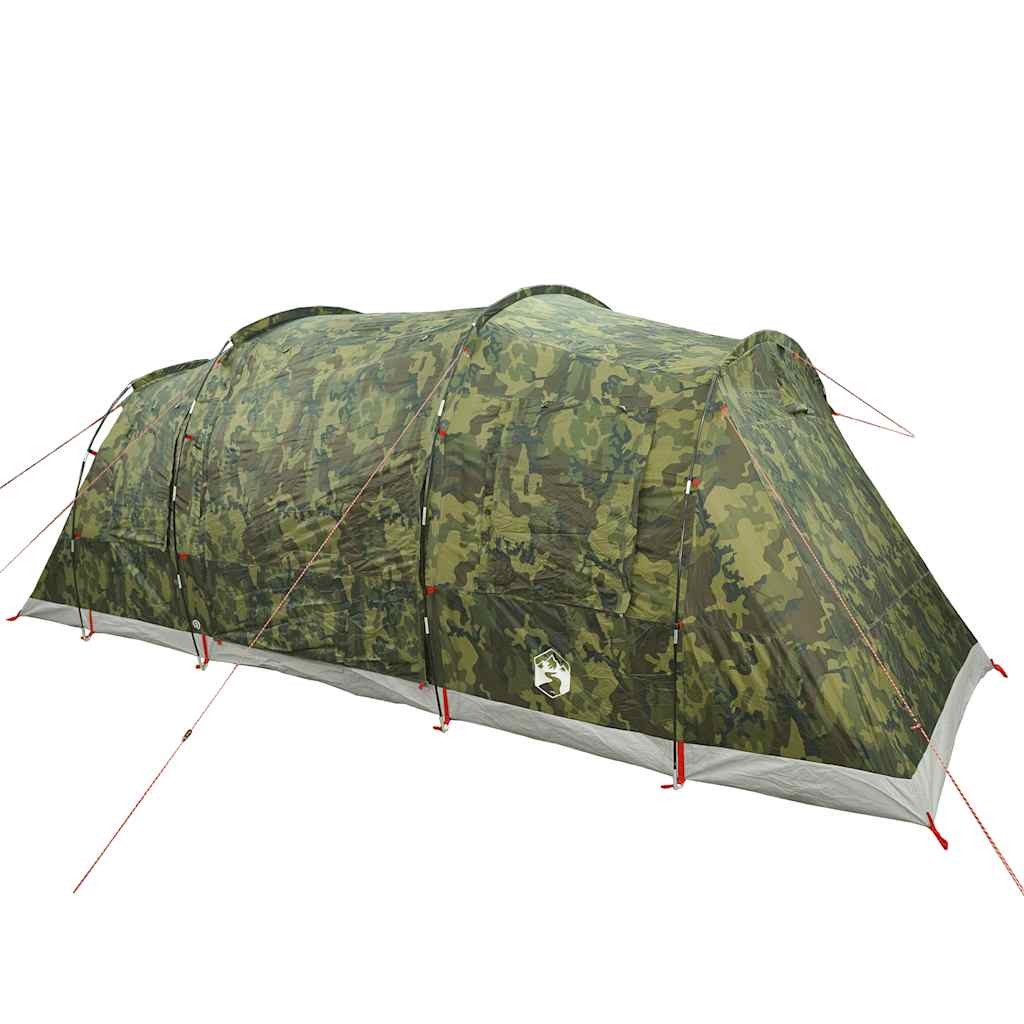 vidaXL Family Tent Tunnel 6-Person Camouflage Waterproof