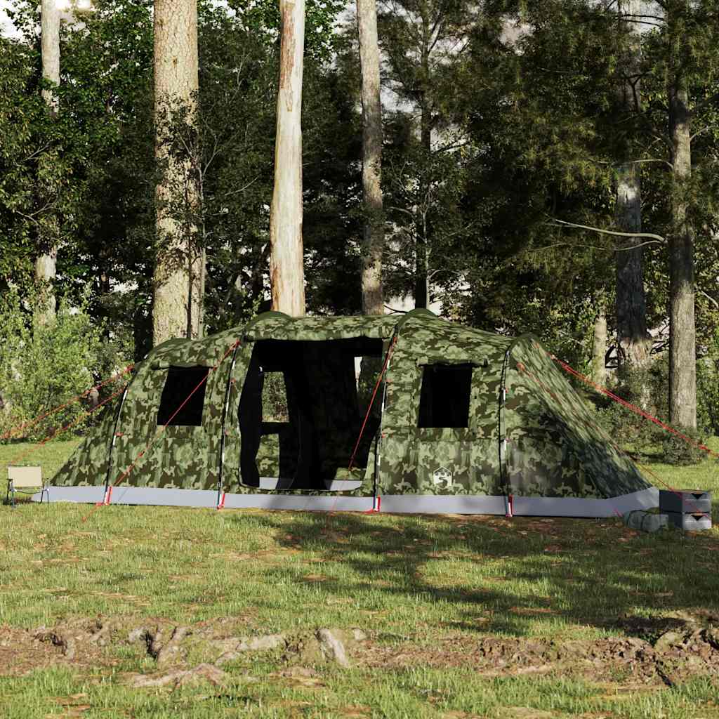 vidaXL Family Tent Tunnel 6-Person Camouflage Waterproof