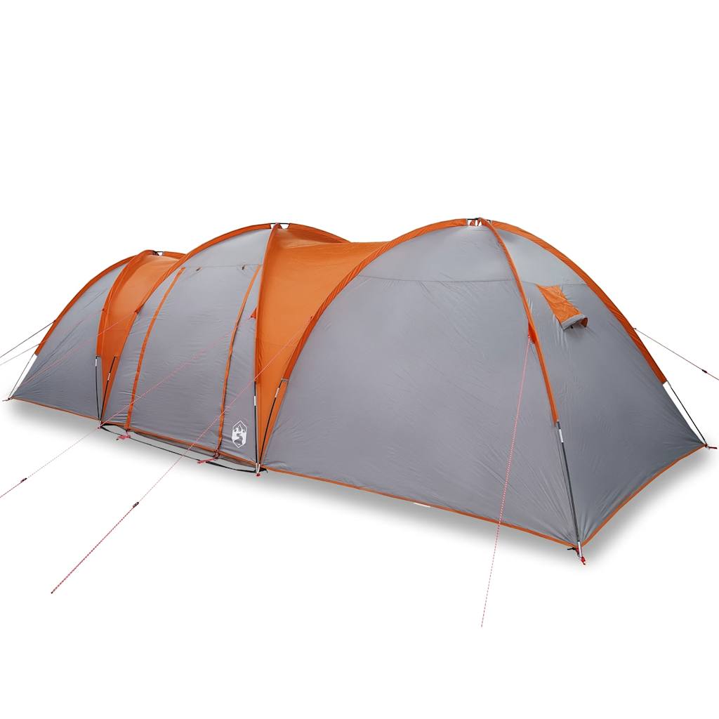 vidaXL Family Tent Dome 8-Person Grey and Orange Waterproof