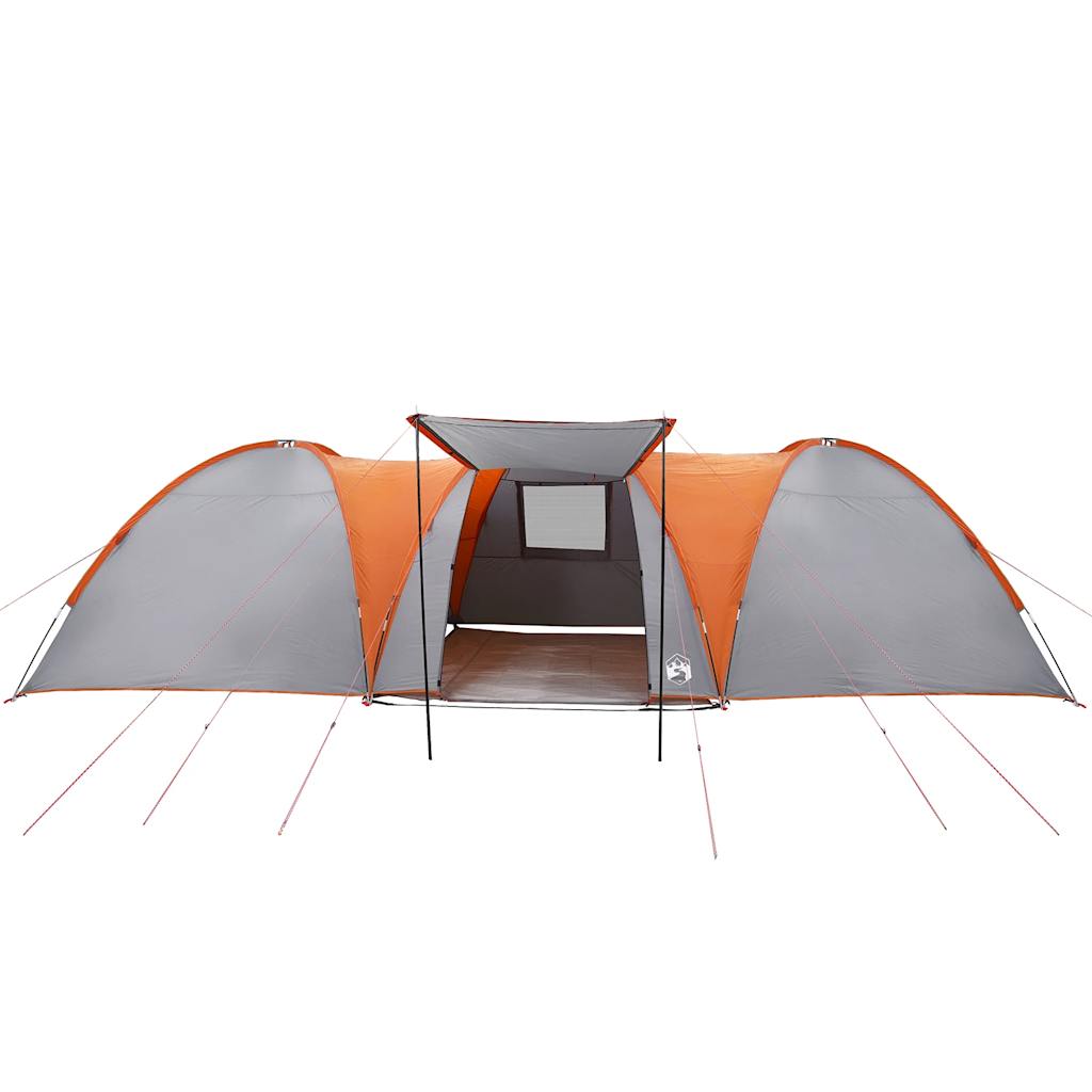 vidaXL Family Tent Dome 8-Person Grey and Orange Waterproof