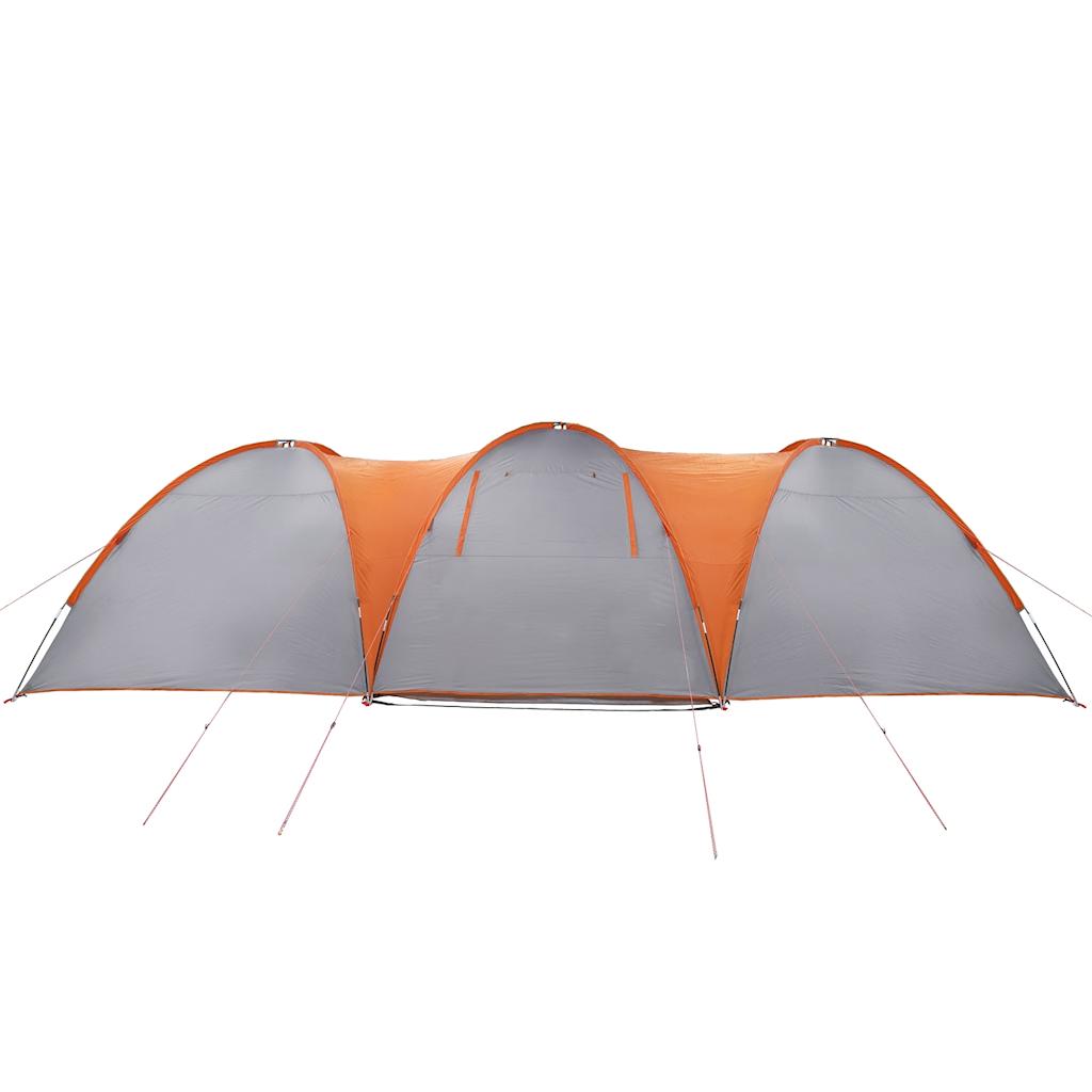 vidaXL Family Tent Dome 8-Person Grey and Orange Waterproof