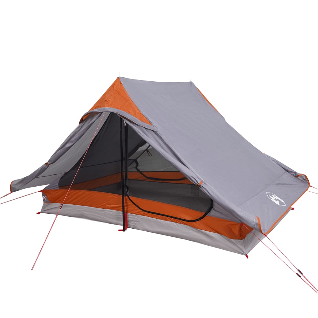 vidaXL Camping Tent 2-Person Grey Waterproof