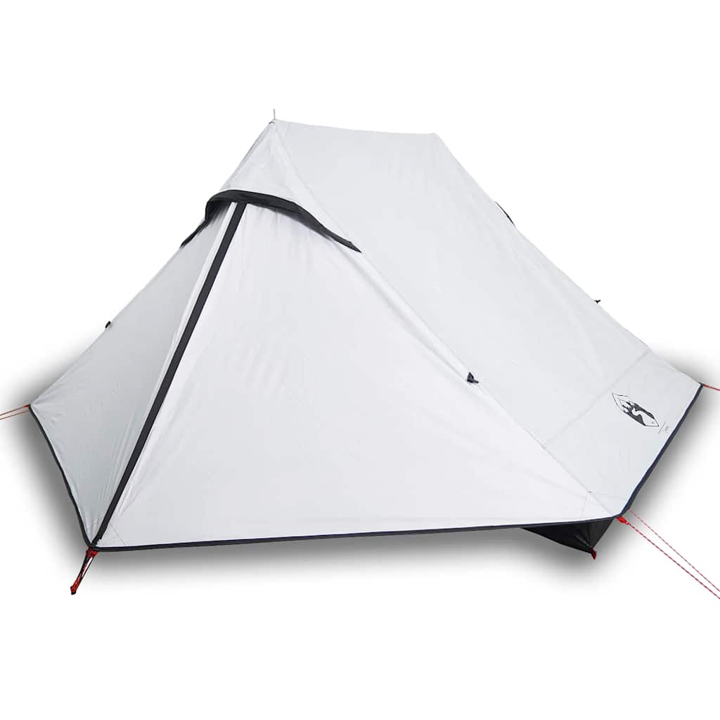 vidaXL Camping Tent 2-Person White Blackout Fabric Waterproof