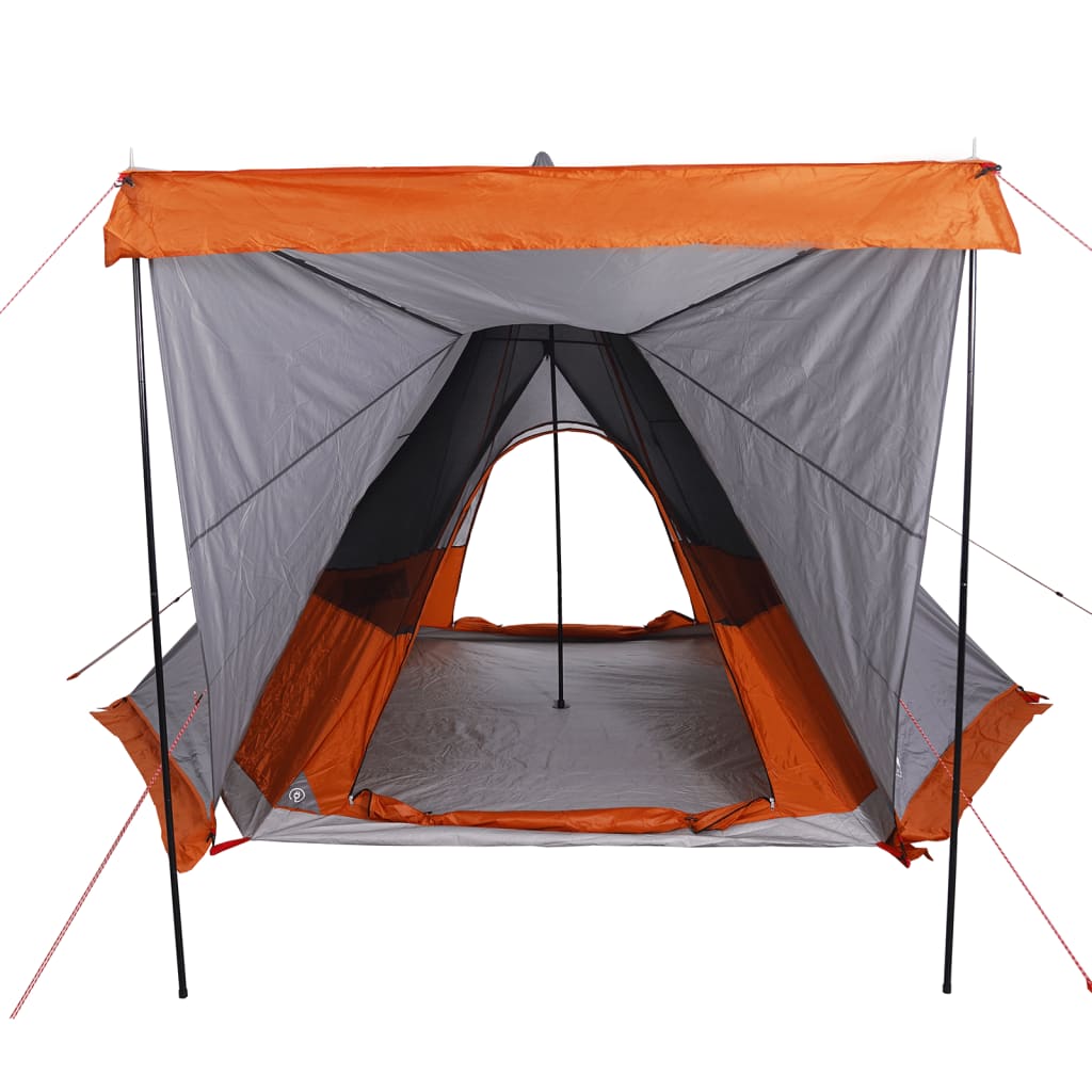 vidaXL Family Tent Tipi 6-Person Grey and orange Waterproof