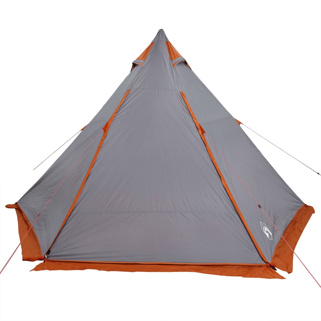 vidaXL Family Tent Tipi 6-Person Grey and orange Waterproof