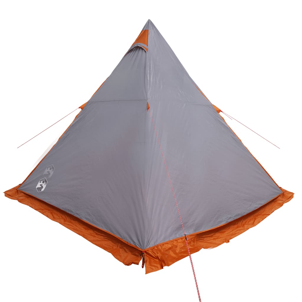 vidaXL Family Tent Tipi 6-Person Grey and orange Waterproof