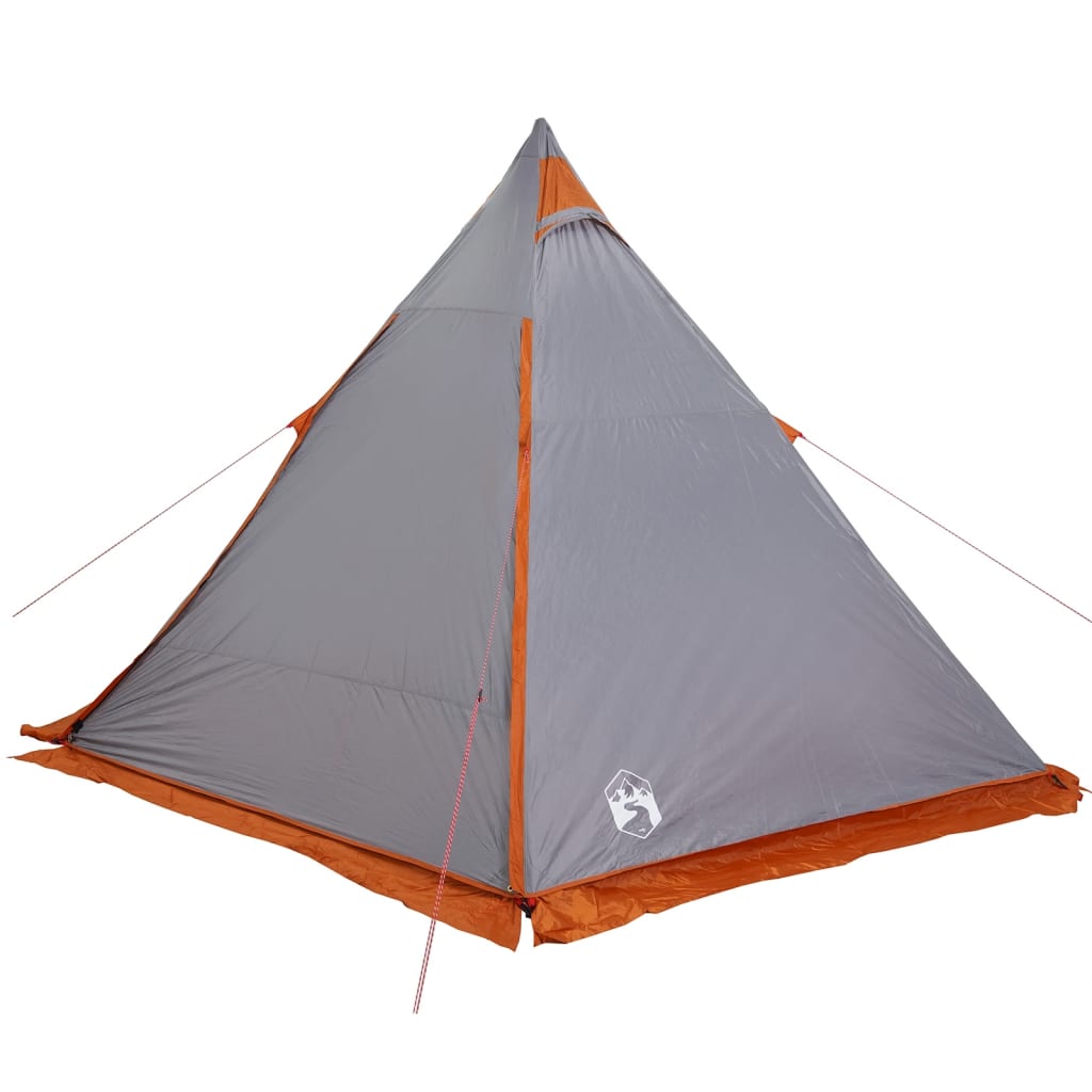 vidaXL Family Tent Tipi 6-Person Grey and orange Waterproof