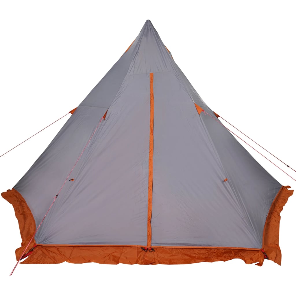 vidaXL Family Tent Tipi 6-Person Grey and orange Waterproof