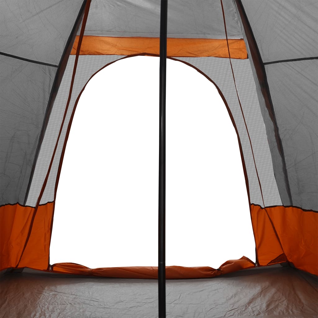 vidaXL Family Tent Tipi 6-Person Grey and orange Waterproof