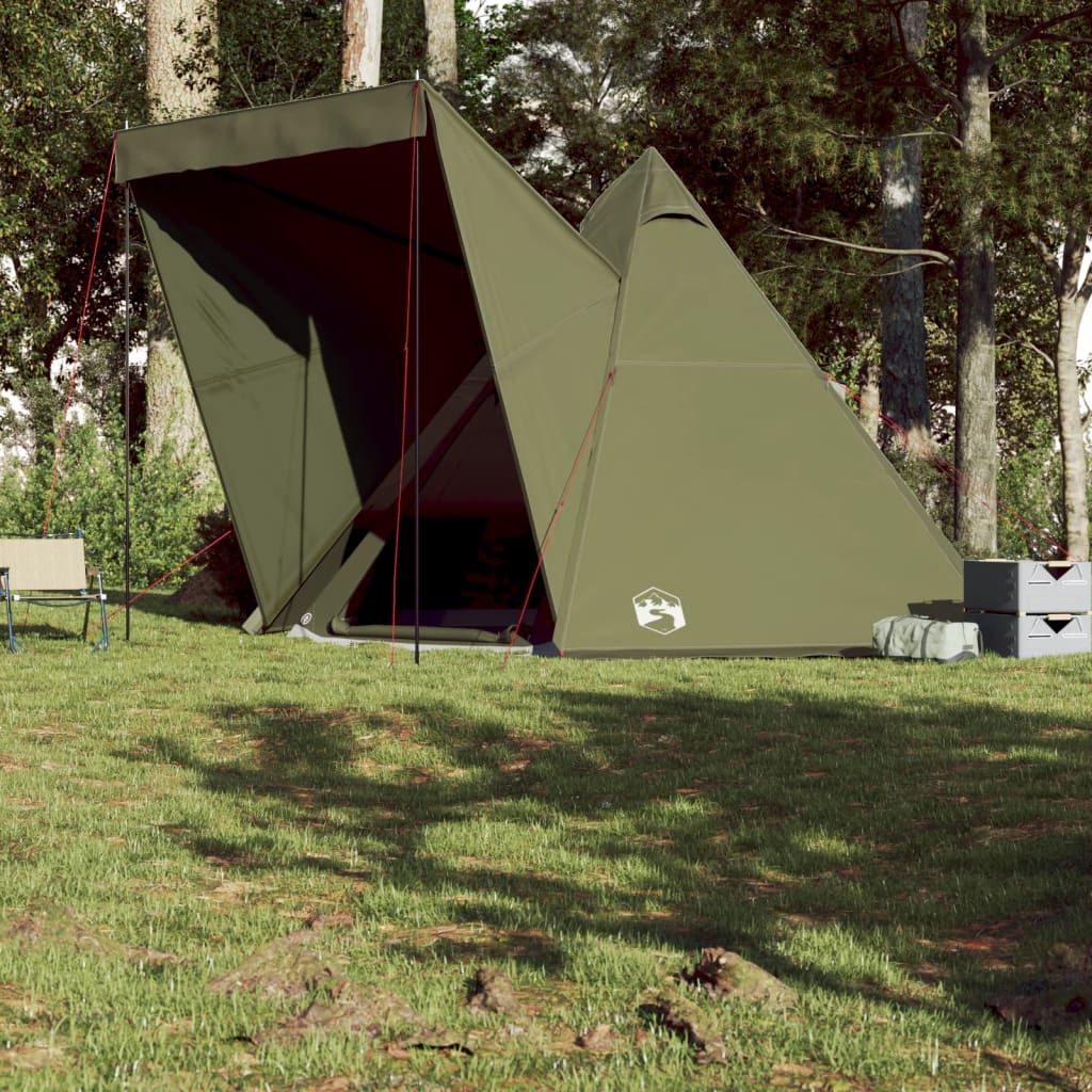 vidaXL Family Tent Tipi 6-Person Olive Green Waterproof