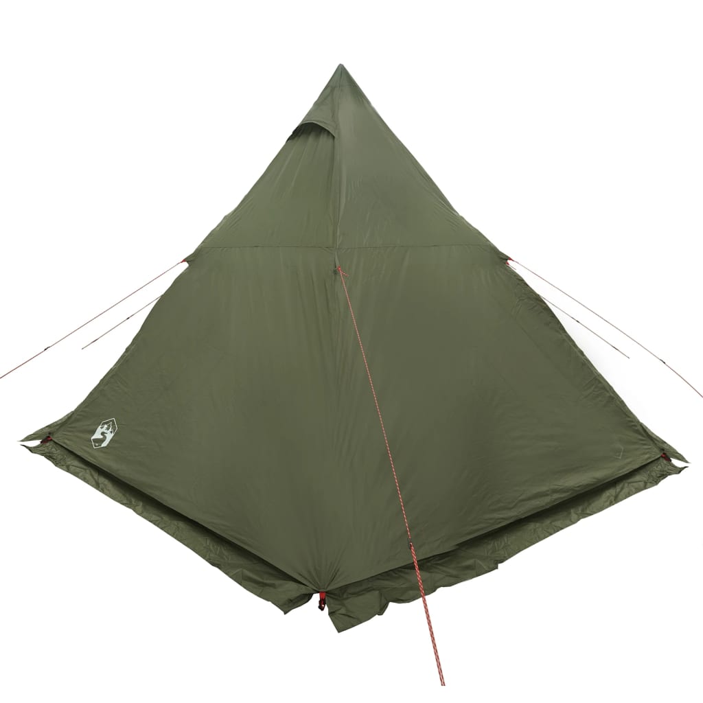 vidaXL Family Tent Tipi 6-Person Olive Green Waterproof