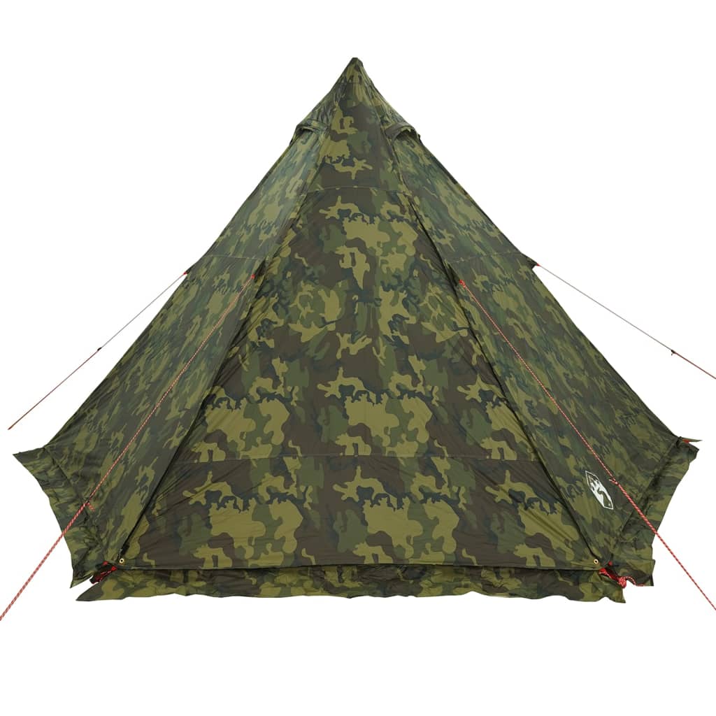 vidaXL Family Tent Tipi 6-Person Camouflage Waterproof