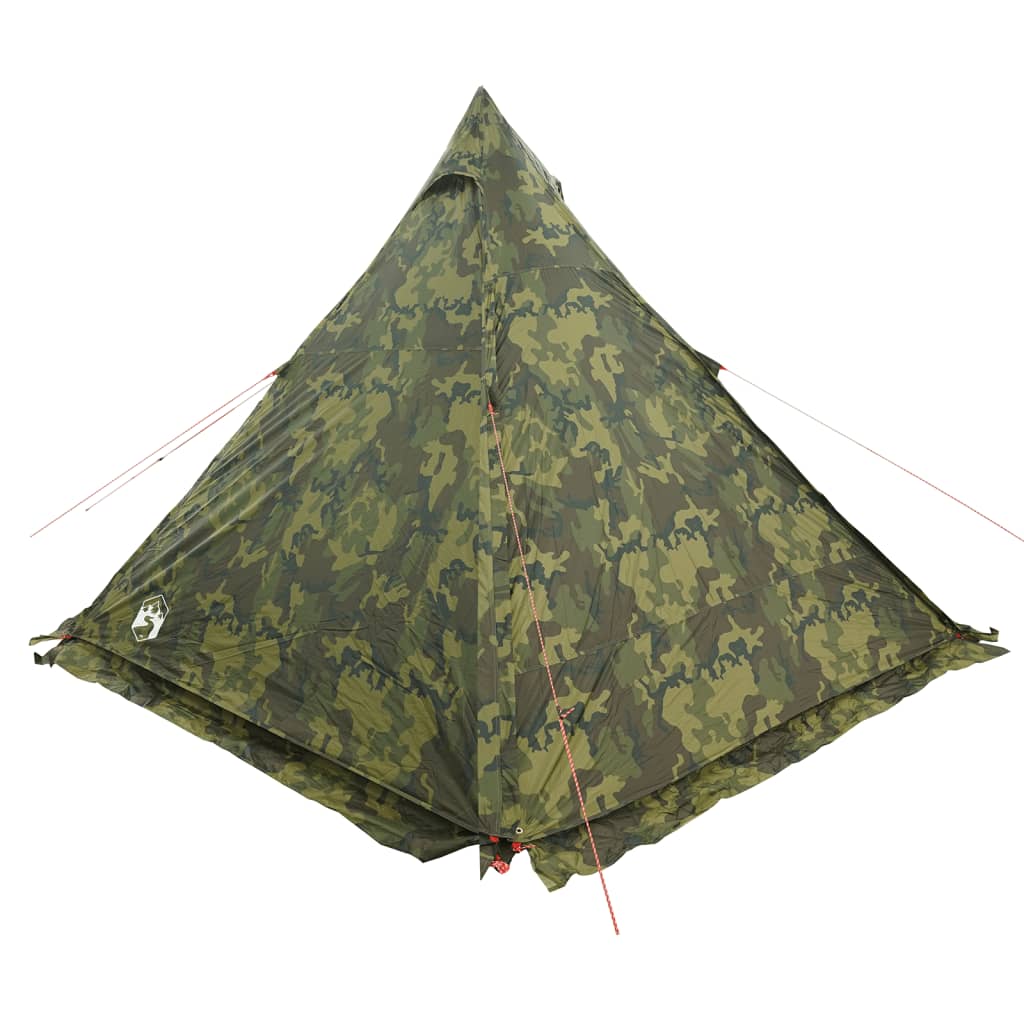 vidaXL Family Tent Tipi 6-Person Camouflage Waterproof