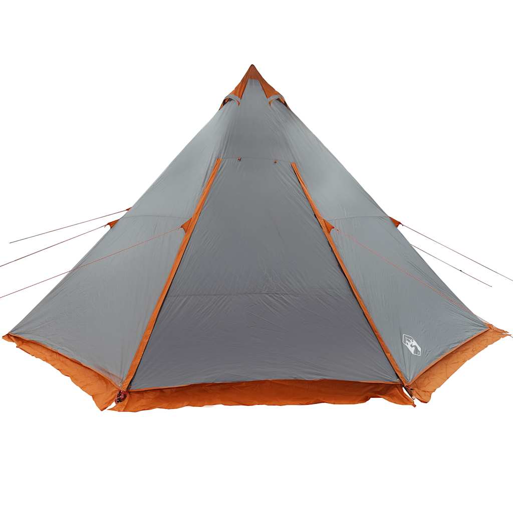 vidaXL Family Tent Tipi 6-Person Grey and Orange Waterproof