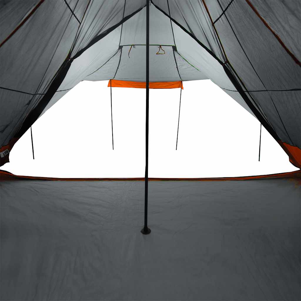 vidaXL Family Tent Tipi 6-Person Grey and Orange Waterproof