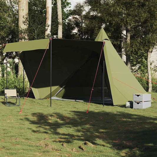 vidaXL Family Tent Tipi 6-Person Olive Green Waterproof