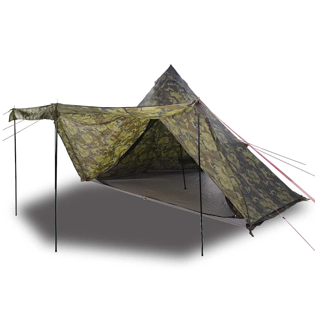 vidaXL Family Tent Tipi 6-Person Camouflage Waterproof