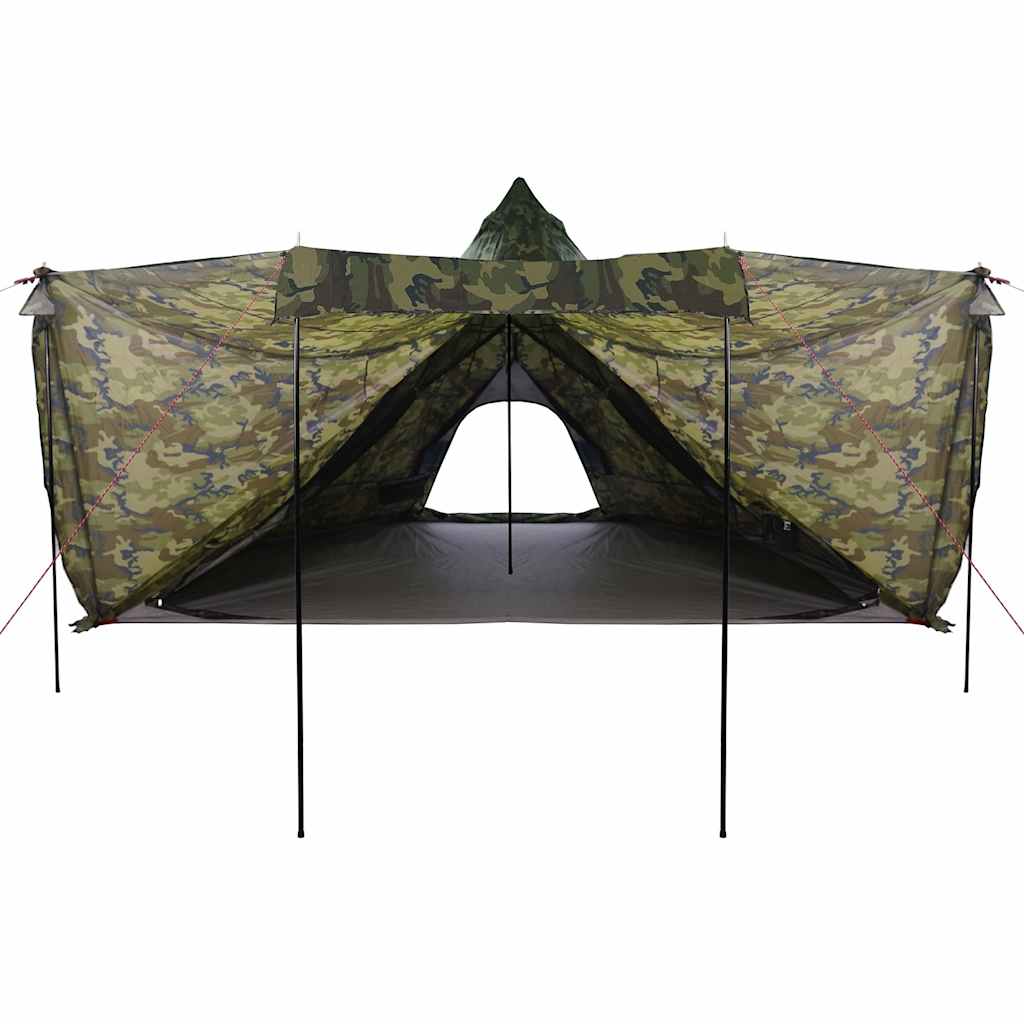 vidaXL Family Tent Tipi 6-Person Camouflage Waterproof